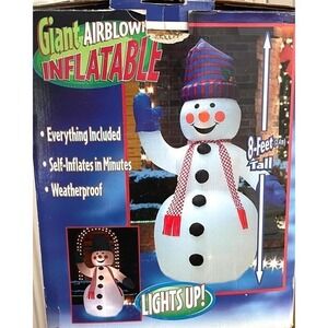 Giant Airblown Inflatable Polar Bear 8 ft Tall Christmas Yard Decor Lights Up